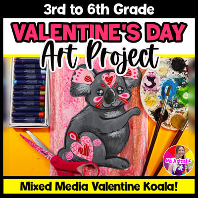 Valentines Day Art Project Koala Art Lesson Valentines Day Art Activity