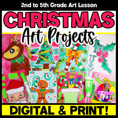 Christmas Art Projects Digital and Print Christmas Art Lessons Art Activities