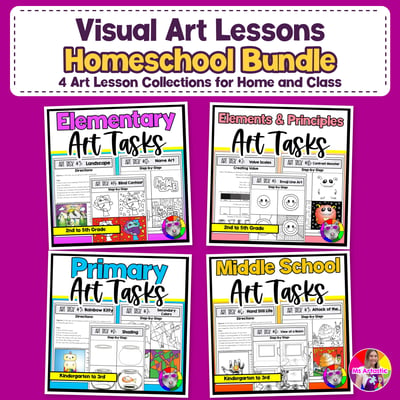 Visual Art Lessons Art Projects Curriculum Classroom Homeschool Art Sub Plans