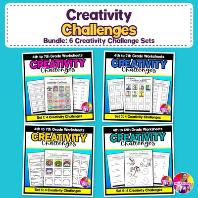 Creativity Challenges Art Lesson Fast Finishers Bell Ringers Art Worksheets