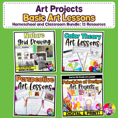 Art Projects Basic Art Lessons Art Resource Homeschool Classrooms Art Sub Plans