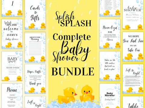 Rubber Ducky Baby Shower Printable Bundle