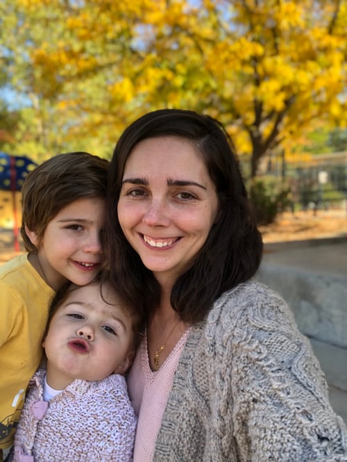 Celine and her two eldest children