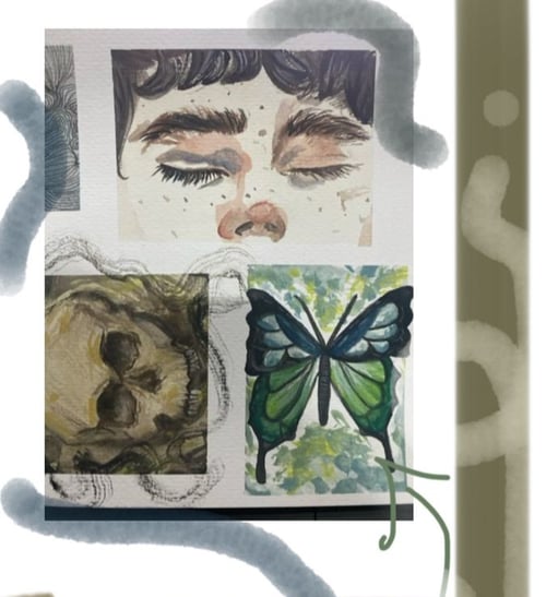 A Collage from my Art notebook (available on my Pinterest if you are interested)