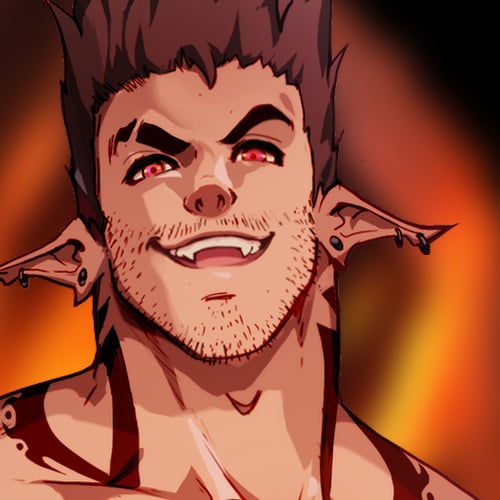 beefy gay bara demon art yaoi hotcha