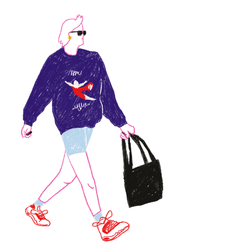 Illustration of Lady Di with bright colors