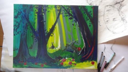 Peinture par Julie Loomis - Forêt des Merveilles
