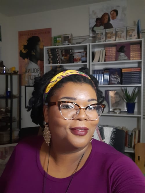 Author Kianna Alexander, in her office.