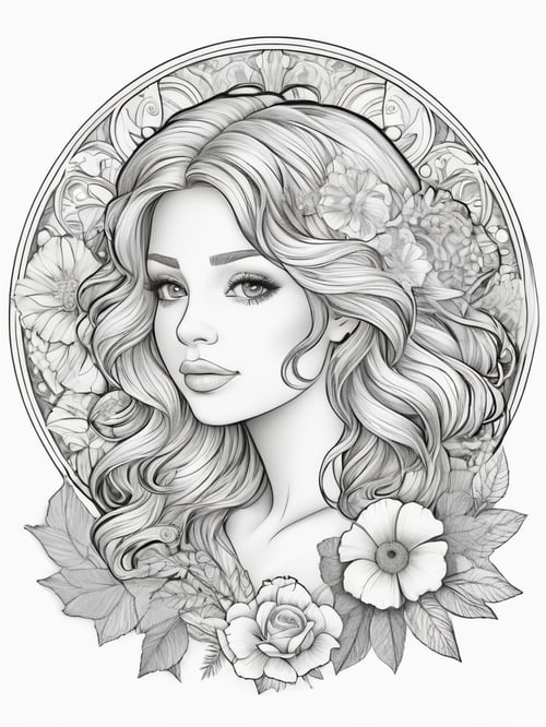 This image is a Logo for Nikki's Coloring Corner, which is a website that sells digital downloads of Grayscale Coloring pages.