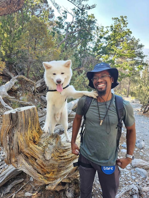 Hiking with my pup, Hiru in Las Vegas. Red Rock. A Heros K9 outing