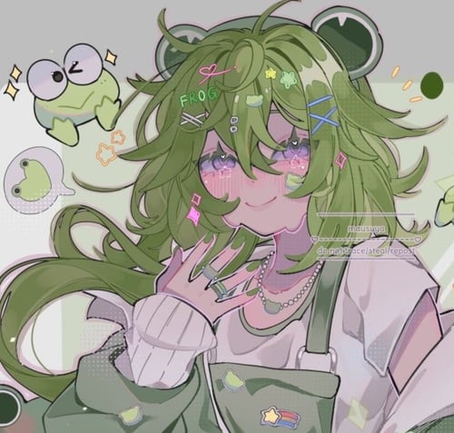 A girl that is dressed like a frog.