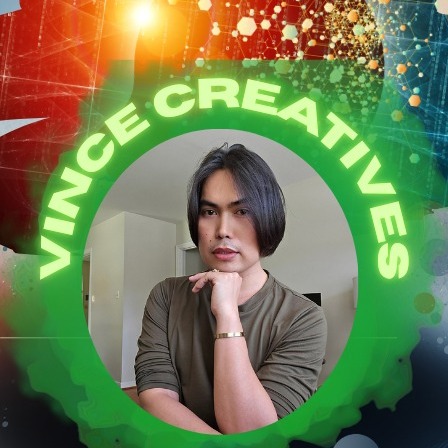 Vince Creatives profile photo; a professional headshot for a creative service provider and digital product seller