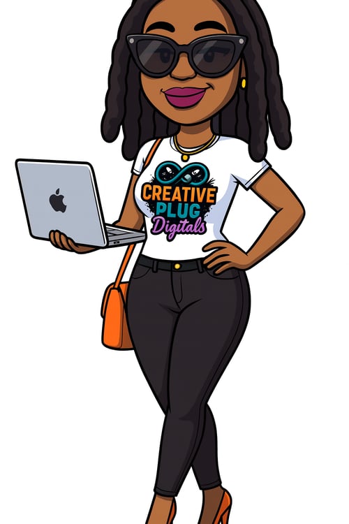A logo of creative plug digitals girl