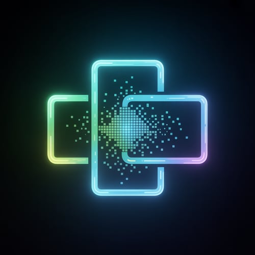 EchoPixel Studio logo: A minimalist and futuristic brand mark for an AI-powered digital asset store and creative studio.