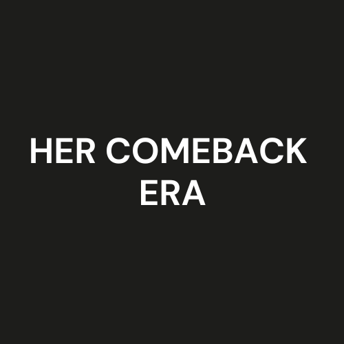 Her Comeback Era’ white logo on black background for Soft Life self-help brand — empowering women moving from survival mode to inner calm.