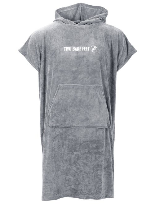 Grey towel poncho with short sleeves