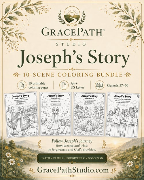 Joseph’s Story 10-scene coloring bundle cover