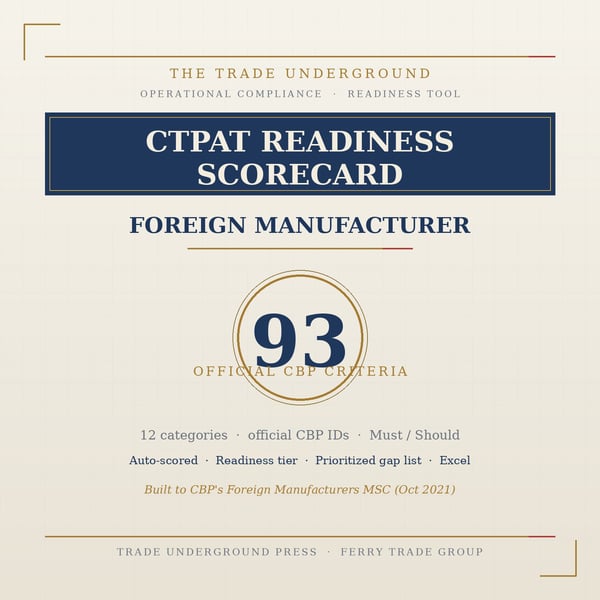 C-TPAT Readiness Scorecard — Foreign Manufacturer