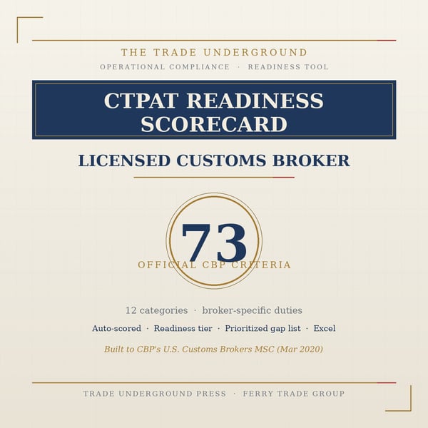 C-TPAT Readiness Scorecard — Licensed U.S. Customs Broker