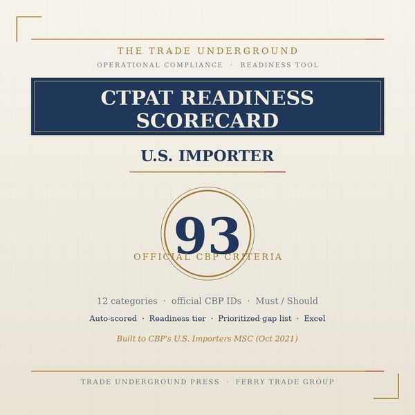C-TPAT Readiness Scorecard — U.S. Importer