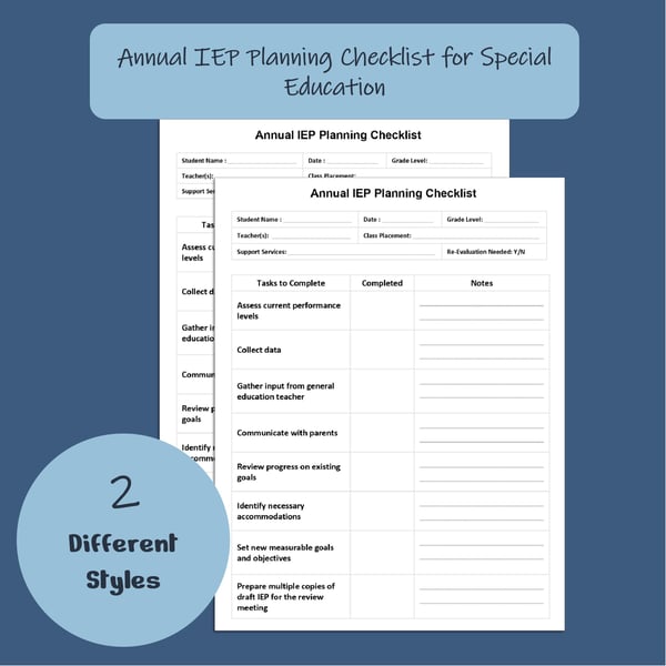 Annual IEP Planning Checklist: Editable Case Manager Tool