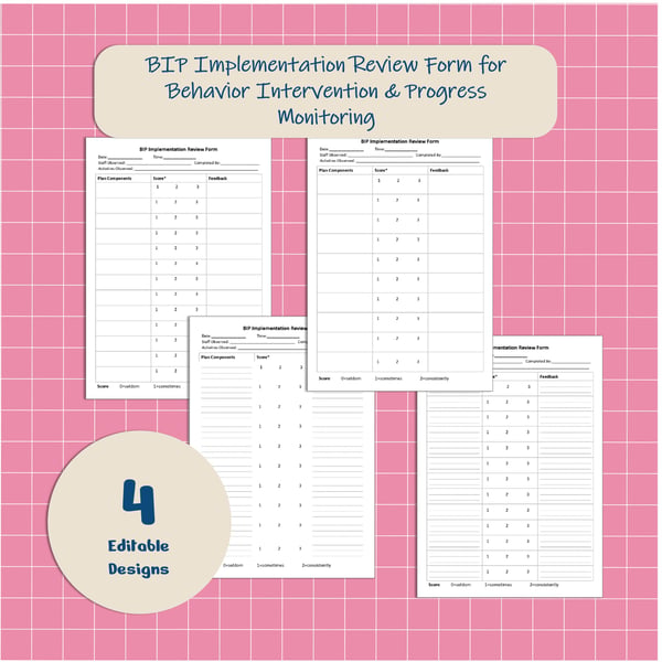 BIP Implementation Review: Behavior Plan Fidelity Observation Checklist