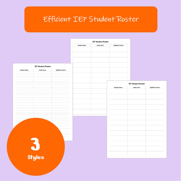 IEP Caseload Roster: Editable Student List for Special Education Teachers