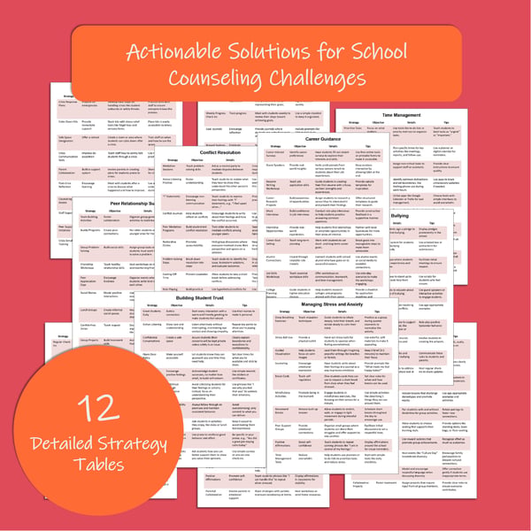 School Counselor Strategy Guide 12 Student Support Reference Tables