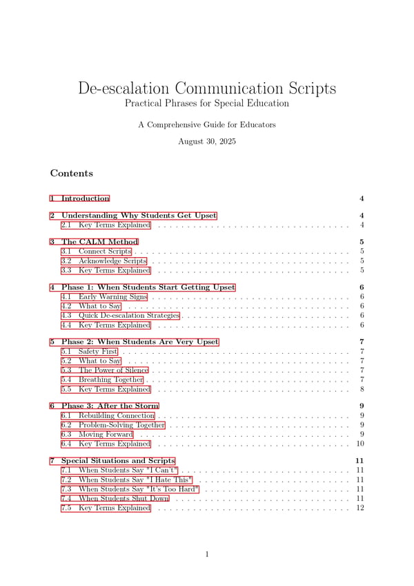 De-Escalation Scripts for Special Education: Calming Phrases and Strategies