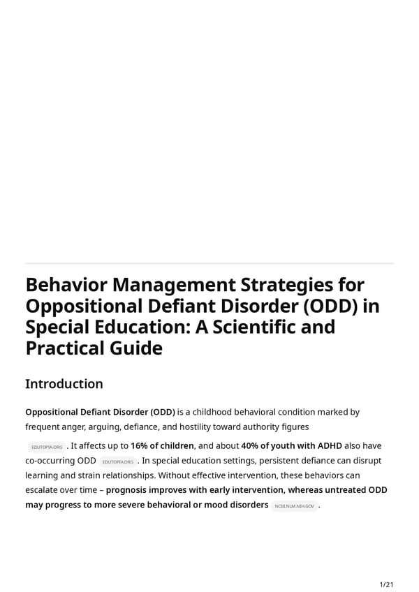 Oppositional Defiant Disorder (ODD) Guide: Strategies for Parents & Teachers