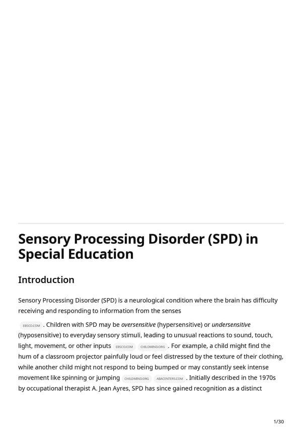Sensory Processing Disorder (SPD) Guide: Strategies for Parents & Teachers