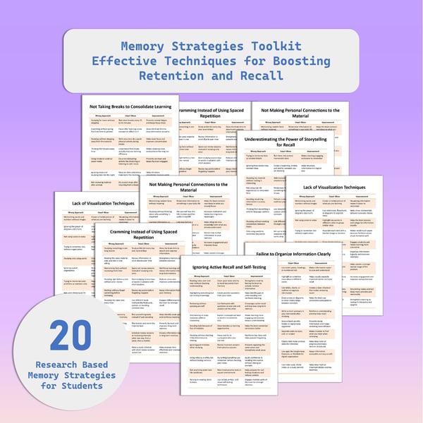 Memory Strategies Toolkit - Boosting Retention and Recall