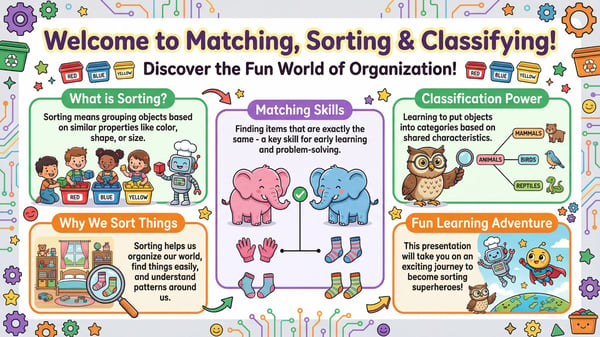 Matching, Sorting & Classifying for Kids Guide