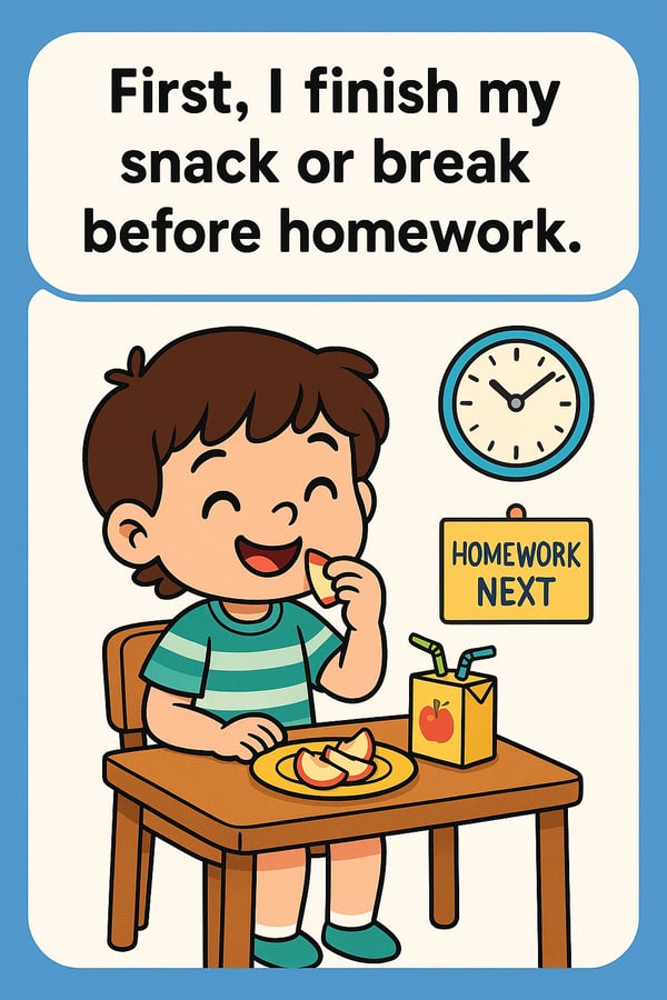 My Homework Routine: 12-Step Visual Cards