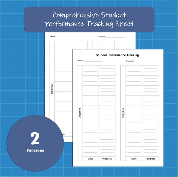 Student Performance Tracking: IEP Data Sheet