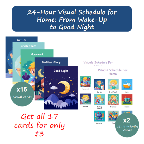 24-Hour Visual Schedule: Home Routine Cards