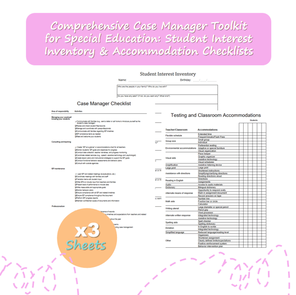 Case Manager Toolkit: Checklist & Accommodations