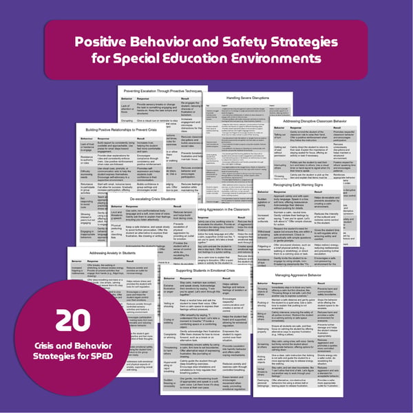 Crisis Prevention & De-escalation Guide for SPED
