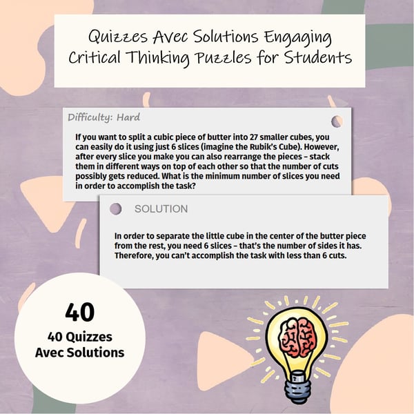 40 Brain Teasers & Riddles with Solutions: Critical Thinking Puzzles