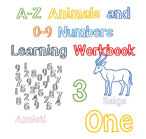 A-Z Animals and 0-9 Numbers Learning Workbook: Letter & Number Find