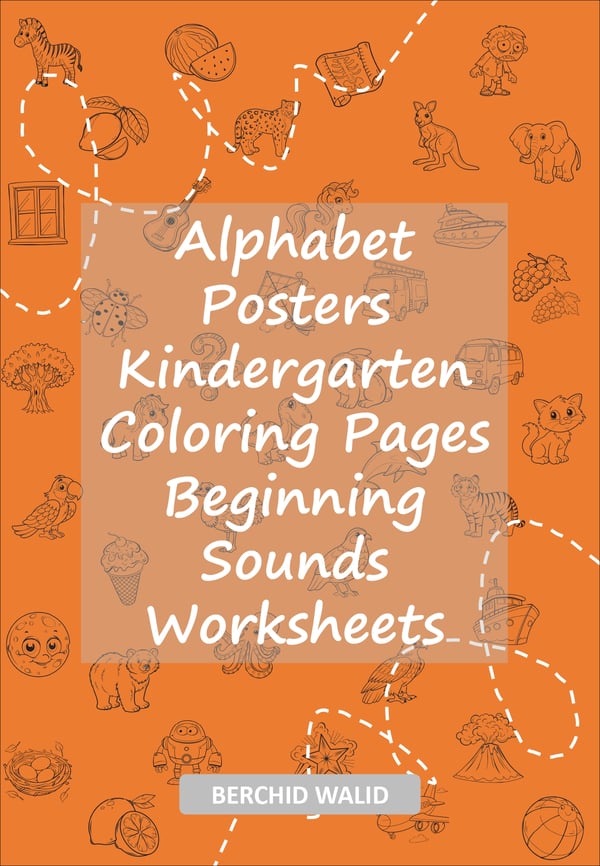 Alphabet Coloring Posters & Beginning Sounds Worksheets: A-Z Kindergarten Bundle