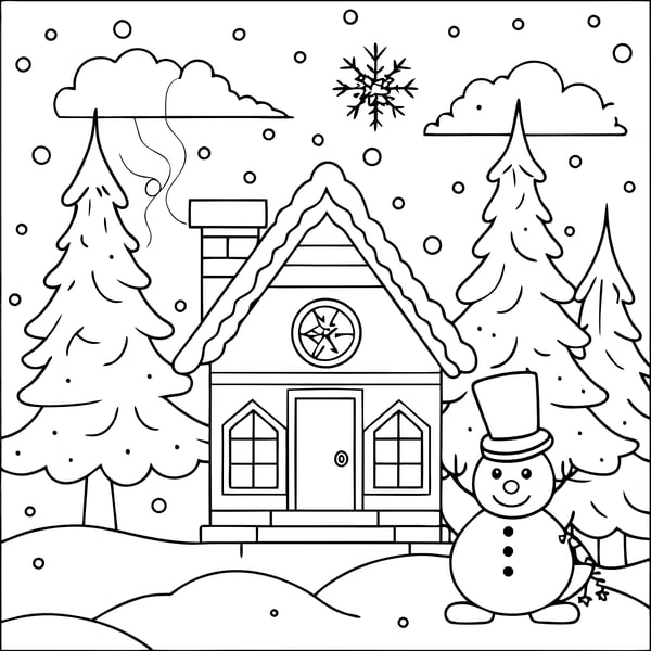 Cozy Winter Wonderland Coloring Pages: 40 Unique Winter Scenes