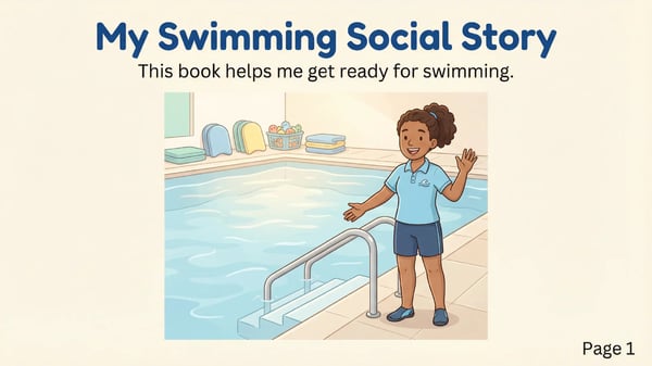 My Swimming Social Story: 30-Page Visual Guide for Pool Days