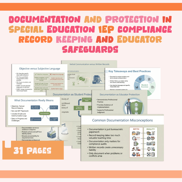 Documentation and Protection in Special Education: IEP Compliance, Record Keeping, and Educator Safeguards
