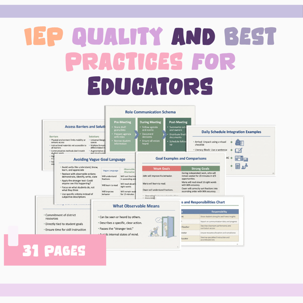 IEP Quality and Best Practices for Educators