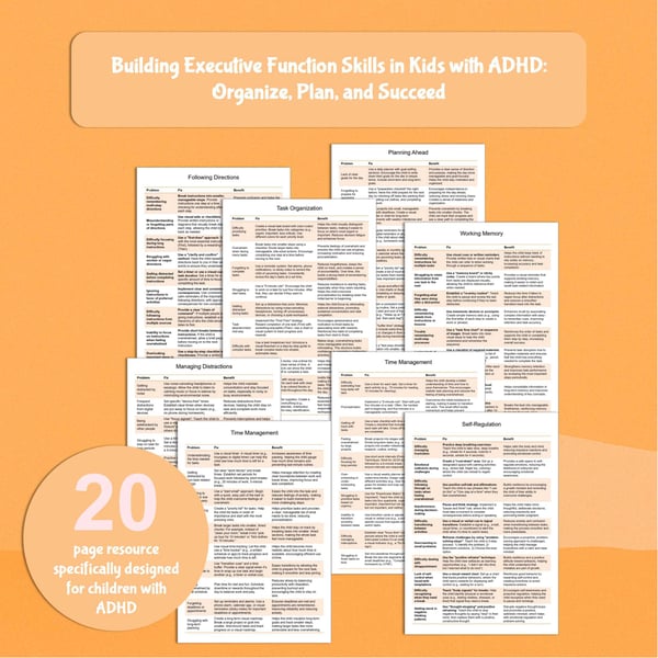 Building Executive Function Skills in Kids with ADHD: Organize, Plan, and Succeed