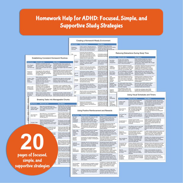 Homework Help for ADHD: Focused, Simple, and Supportive Study Strategies