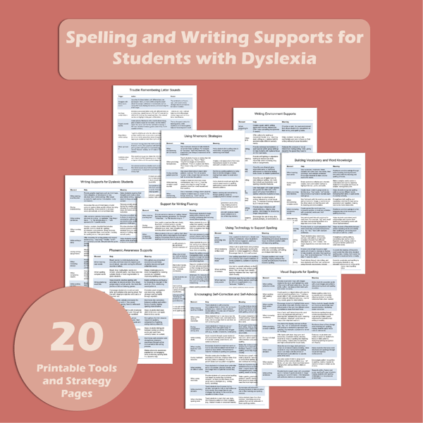 Spelling and Writing Supports for Students with Dyslexia