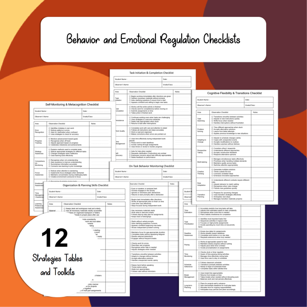 Behavior and Emotional Regulation Checklists