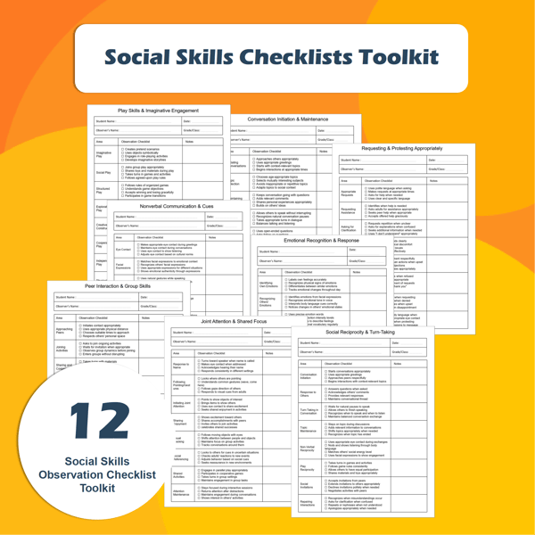 Social Skills Checklists Toolkit